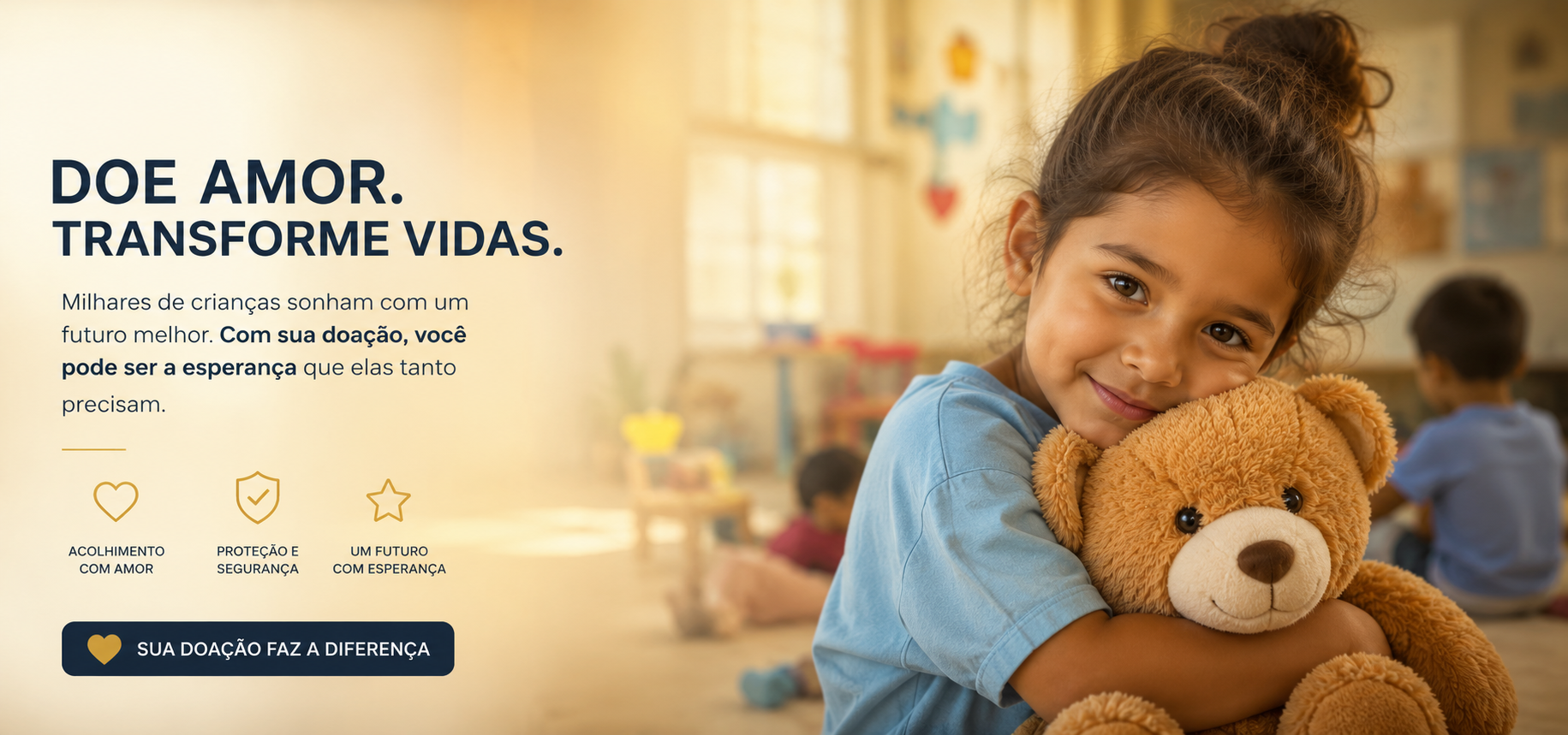 Doe amor, transforme vidas — Abrigo Jesus Menino